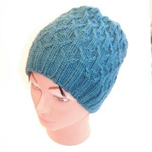 Hand Knitted Hat Toque Size - L-M Acrylic Botany Teal - 006 Hand knit by me